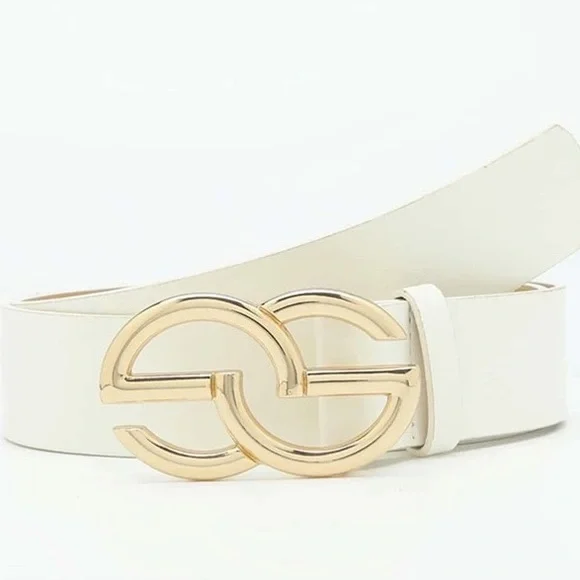 Accessories | Boho Vegan Leather Buckle Belt White | Poshmark